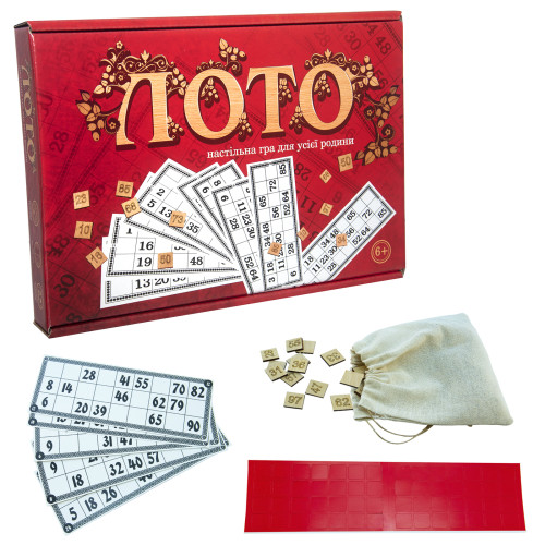 Настольная игра Strateg Лото з деревянными фишками укр. (30656)