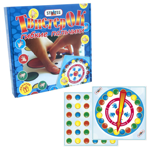 Развлекательная игра Твистер Strateg Твистер Ок - гибкие пальчики рус. (730)
