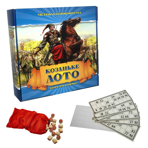 Настольная игра Strateg Лото Казацкое с деревянными бочонками укр. (341)