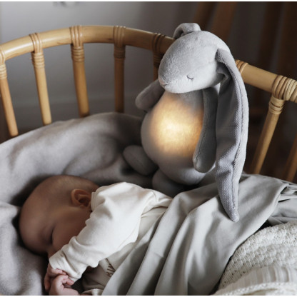 Музичний зайчик MOONIE з нічником Silver