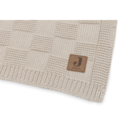 Колискова в’язана ковдра Jollein Box Knit 75×100, теплий пісок GOTS