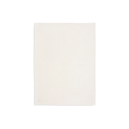 Колискова в’язана ковдра Jollein Basic Knit 75×100, айворі/корал фліс
