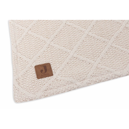 Колискова ковдра Jollein Check Knit 75×100, вівсяна/teddy fleece