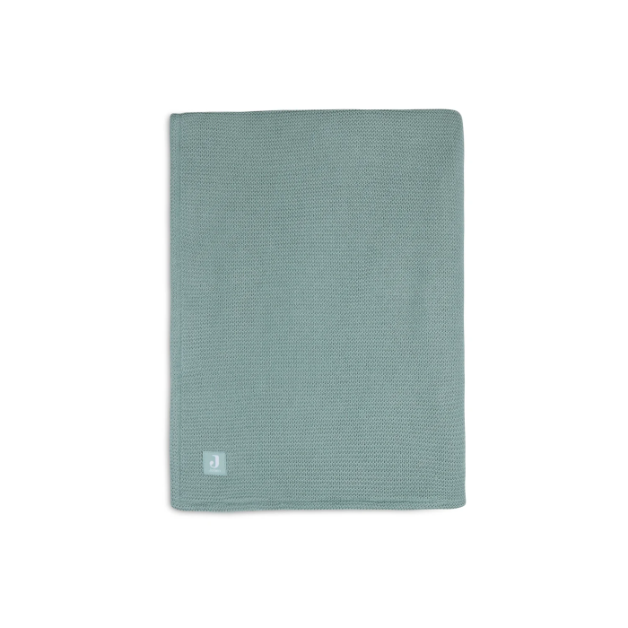Колискова ковдра Jollein 75×100 см, Basic Knit лісова зелень/Coral Fleece