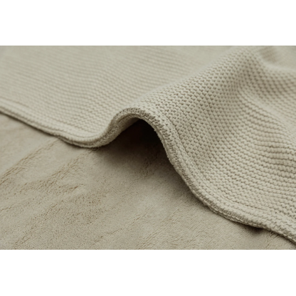 В’язана ковдра з флісом Jollein Basic Knit, оливковий/фліс, 75×100 см