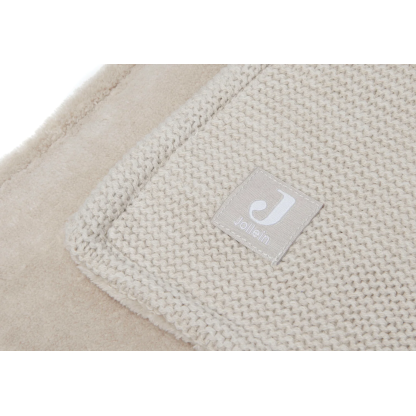 В’язана ковдра з флісом Jollein Basic Knit, нуга/фліс, 100×150 см