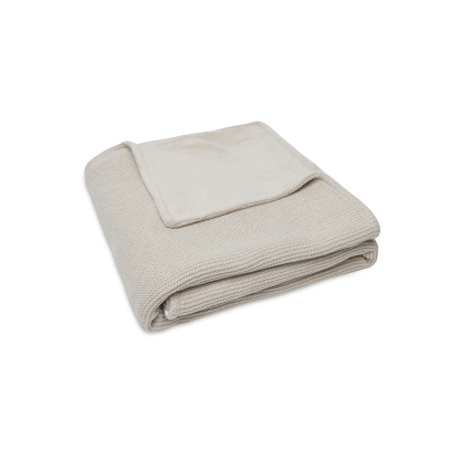 В’язана ковдра з флісом Jollein Basic Knit, нуга/фліс, 100×150 см