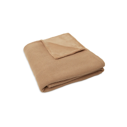 В’язана ковдра з флісом Jollein Basic Knit, бісквітний/фліс, 100×150 см