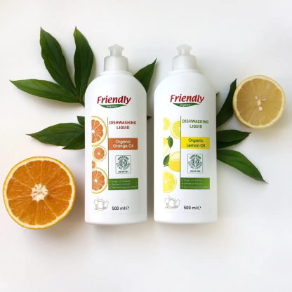 Органічний засіб для посуду Friendly Organic, апельсинове масло 1 літр