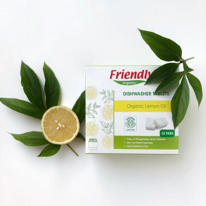 Таблетки для миття посуду в посудомийній машині Friendly Organic, лимон 25 шт.