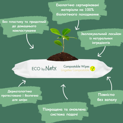 Органические влажные салфетки Eco by Naty без запаха, 56 шт