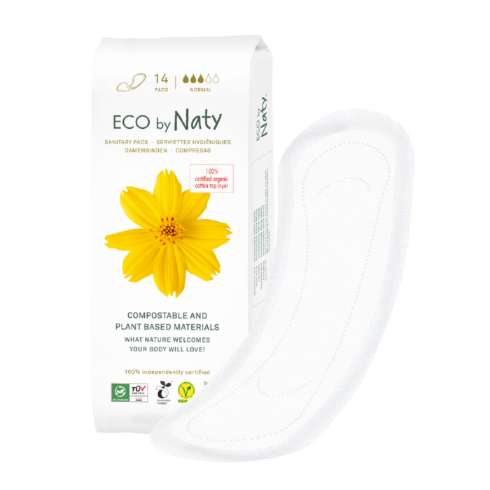 Органические гигиенические прокладки без крылышек Eco by Naty (3 капли) 14 шт.