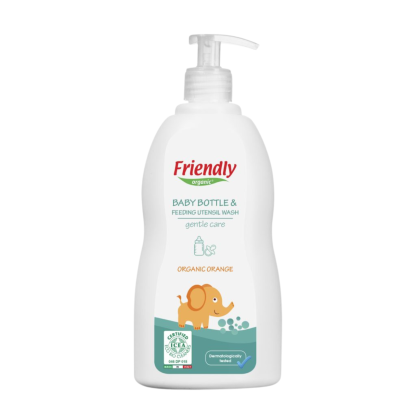Органічний миючий засіб для дитячого посуду, пляшок, сосок Friendly Organic з ароматом апельсина, 500 мл