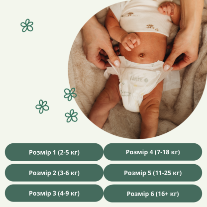Одноразові дитячі підгузки BioEmbrace "NATY". Розмір 2 (3-6 кг.), 33 шт. в упаковці.