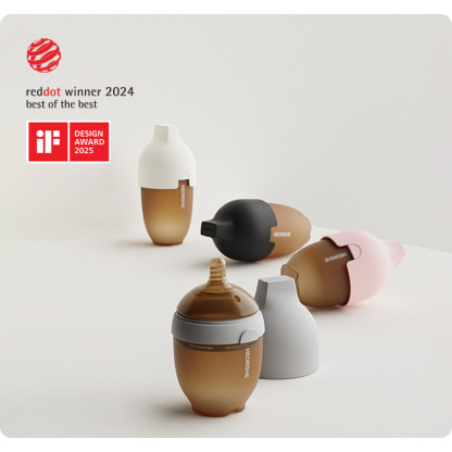 Антиколікова силіконова пляшечка HEORSHE Ultra Wide Neck, 240 мл, 6+ міс., чорна