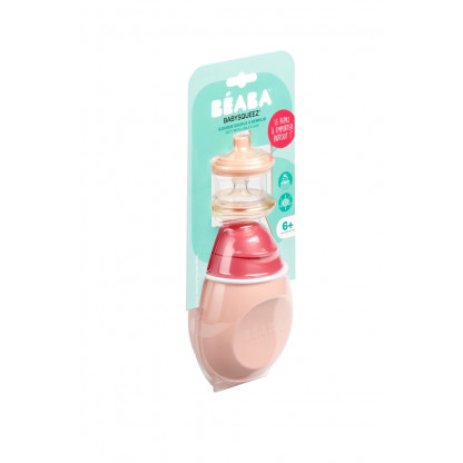 Поильник из силикона Beaba "BabySqueez" 2 in 1" Pink, арт. 912620