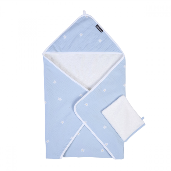 Рушник для купання з куточком і рукавичкою Childhome, 80×80 см
