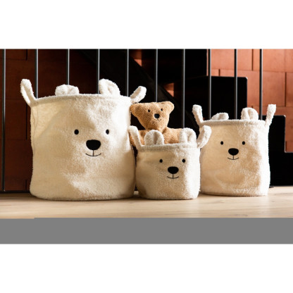 Набір корзин для іграшок Childhome Teddy білий , арт. CCBTWSET