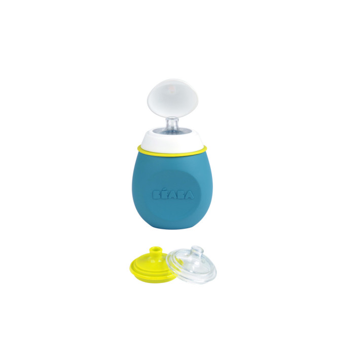 Поильник из силикона Beaba "BabySqueez" 2 in 1" Blue, арт. 912621