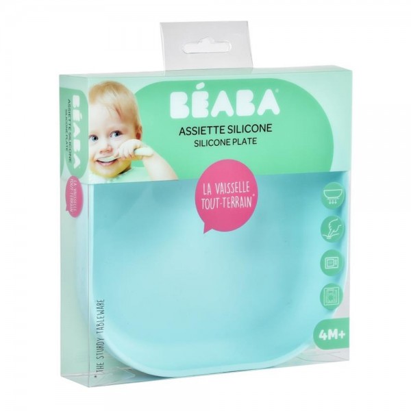 Тарілка Beaba силіконова на присосці 600 мл синій, арт. 913430