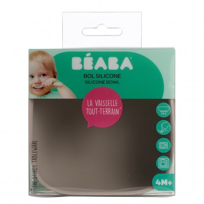 Миска Beaba силіконова на присосці 350 мл сірий, арт. 913433