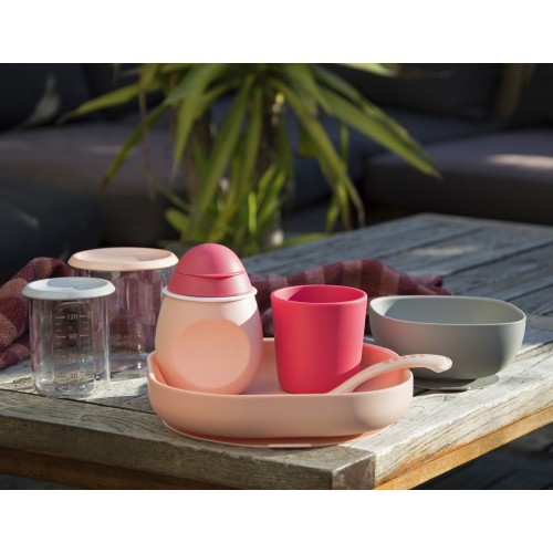 Поильник из силикона Beaba "BabySqueez" 2 in 1" Pink, арт. 912620