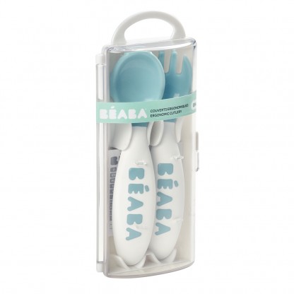 Набор ложка и вилка Beaba 8+ синий, арт. 913398
