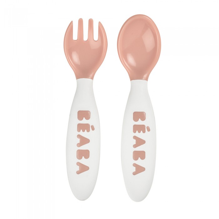 Набор ложка и вилка Beaba 8+ розовый, арт. 913400