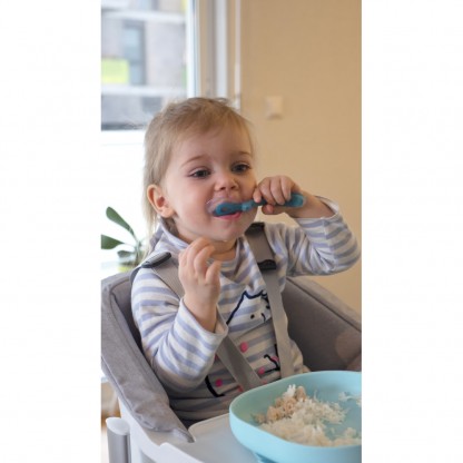 Ложка Beaba силіконова 8+ синій, арт. 913426