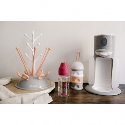 Скляна пляшечка Beaba з широким горлечком 240 мл рожева