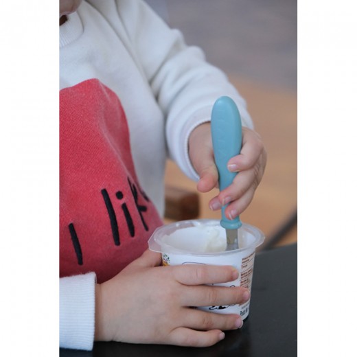 Набор ложка, вилка, нож Beaba 12+ зеленый, арт. 913461