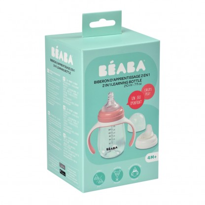 Поїльник Beaba навчальний 2 в 1 210 мл рожевий, арт. 913478