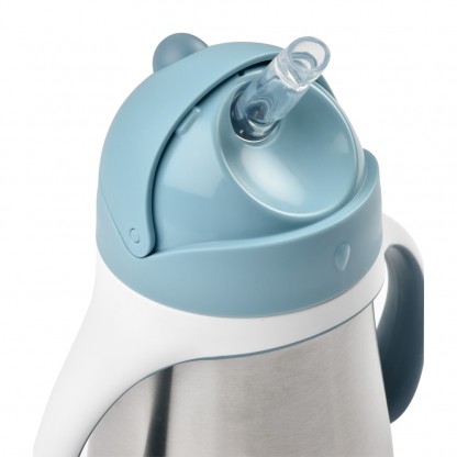 Металевий поїльник Beaba з трубочкою 250 мл блакитний