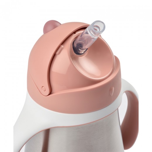 Поїльник Beaba з трубочкою металевий 250 мл рожевий, арт. 913482