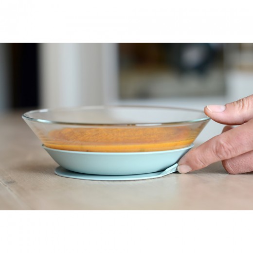 Набор посуды стеклянный: тарелка, миска, стакан Beaba голубой, арт. 913486