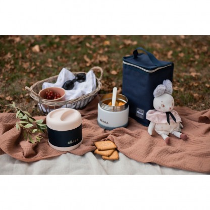 Детский термос Beaba 500 мл бело-голубой