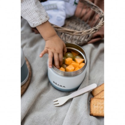 Детский термос Beaba 500 мл бело-голубой