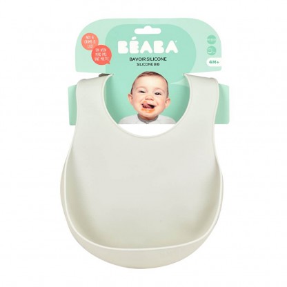 Нагрудник Beaba силіконовий сірий, арт. 913490