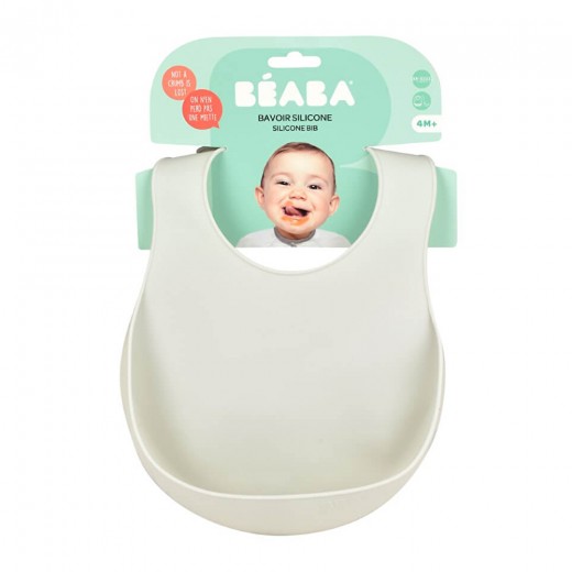 Нагрудник Beaba силіконовий сірий, арт. 913490