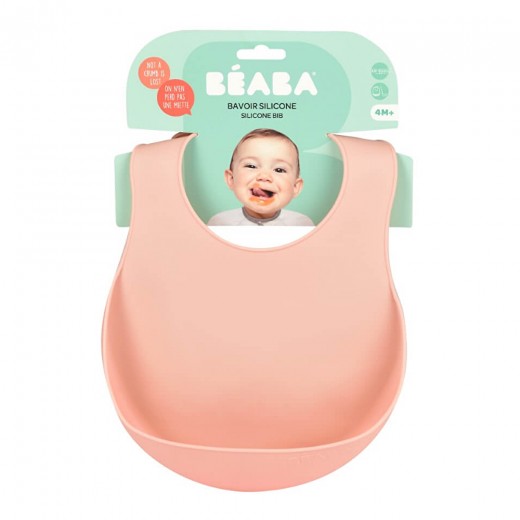 Нагрудник Beaba силіконовий рожевий, арт. 913491