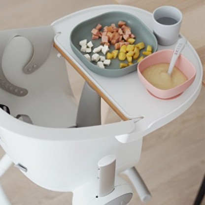 Набор: тарелка, миска, стакан, ложка Beaba 4+ розовый/эвкалипт, арт. 913507