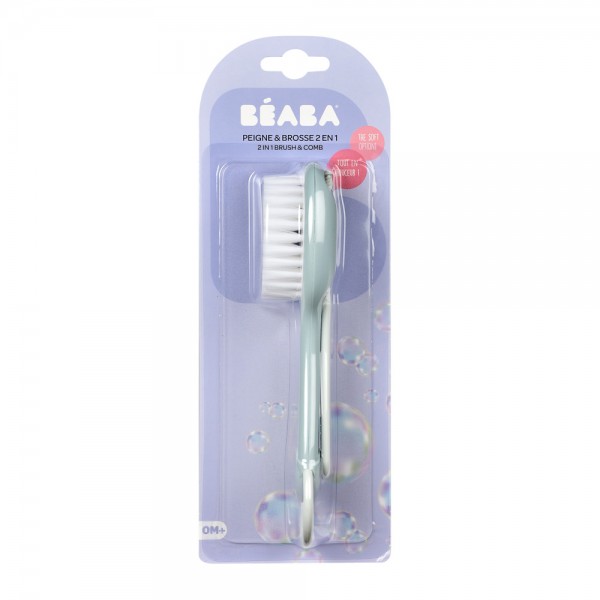 Набор гребень + щётка Beaba зеленый, арт. 920366