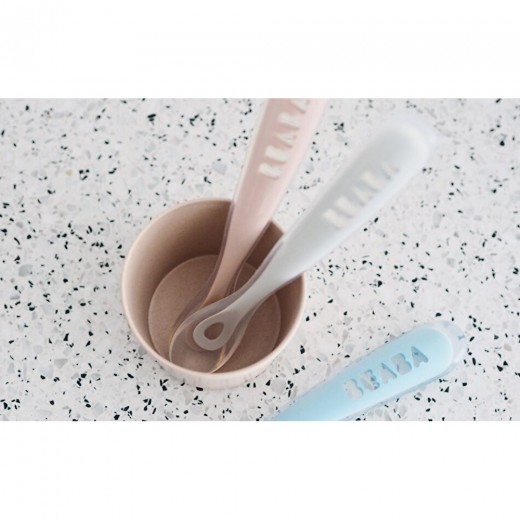 Набор ложек Beaba силиконовых 2шт., 4+ голубой/серый, арт. 913468