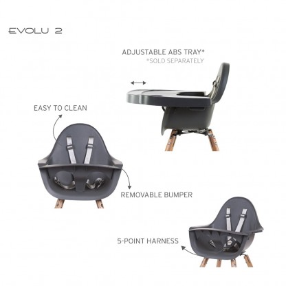 Стілець для годування Childhome Evolu 2 з бампером