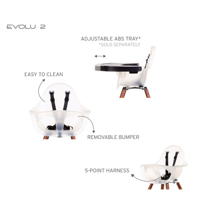 Стульчик для кормления Childhome Evolu 2 с бампером