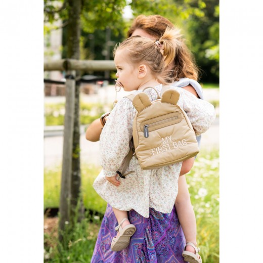 Рюкзак дитячий Childhome My first bag puffered beige, арт. CWKIDBPBE