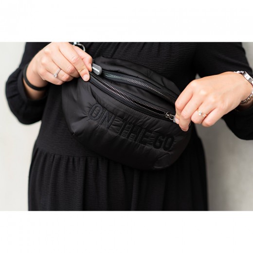 Сумка через плече Childhome Banana bag puffered black, арт. CWBANAPBL
