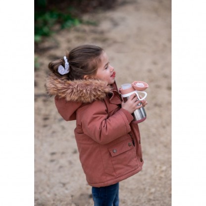 Термопоїльник Beaba металевий 350 мл рожевий