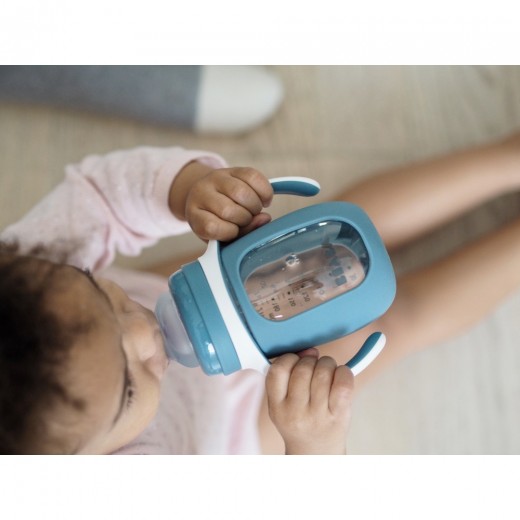 Поїльник Beaba навчальний склянний 2 в 1 210 мл синій, арт. 913519