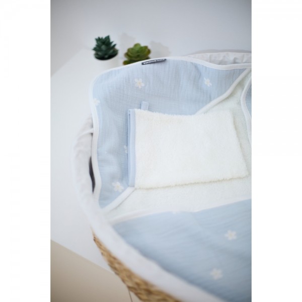 Рушник з капюшоном Childhome 80x80 flower blue, арт. CCBCMBF